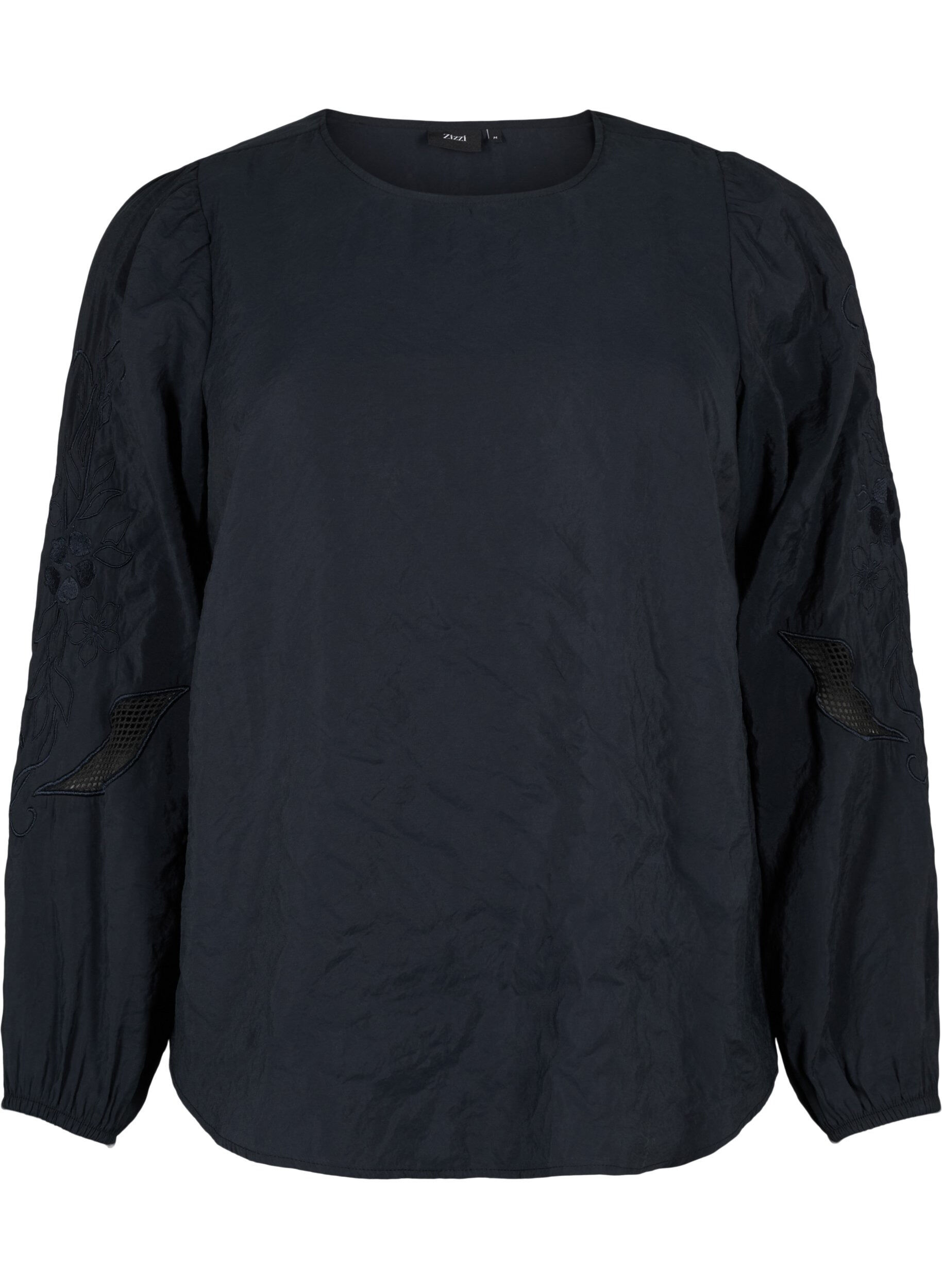 Zizzi Bluse aus TENCEL&trade;-Modal mit gestickten Details, Black, Packshot image number 0