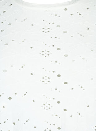  Langärmlige Bluse mit Lochmuster, Bright White, Packshot image number 2