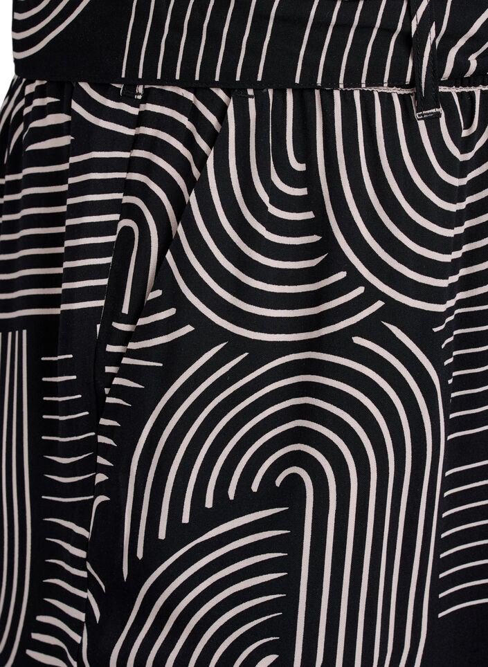 Hose mit hohem Bund aus Viskose, Schwarz, Packshot image number 2