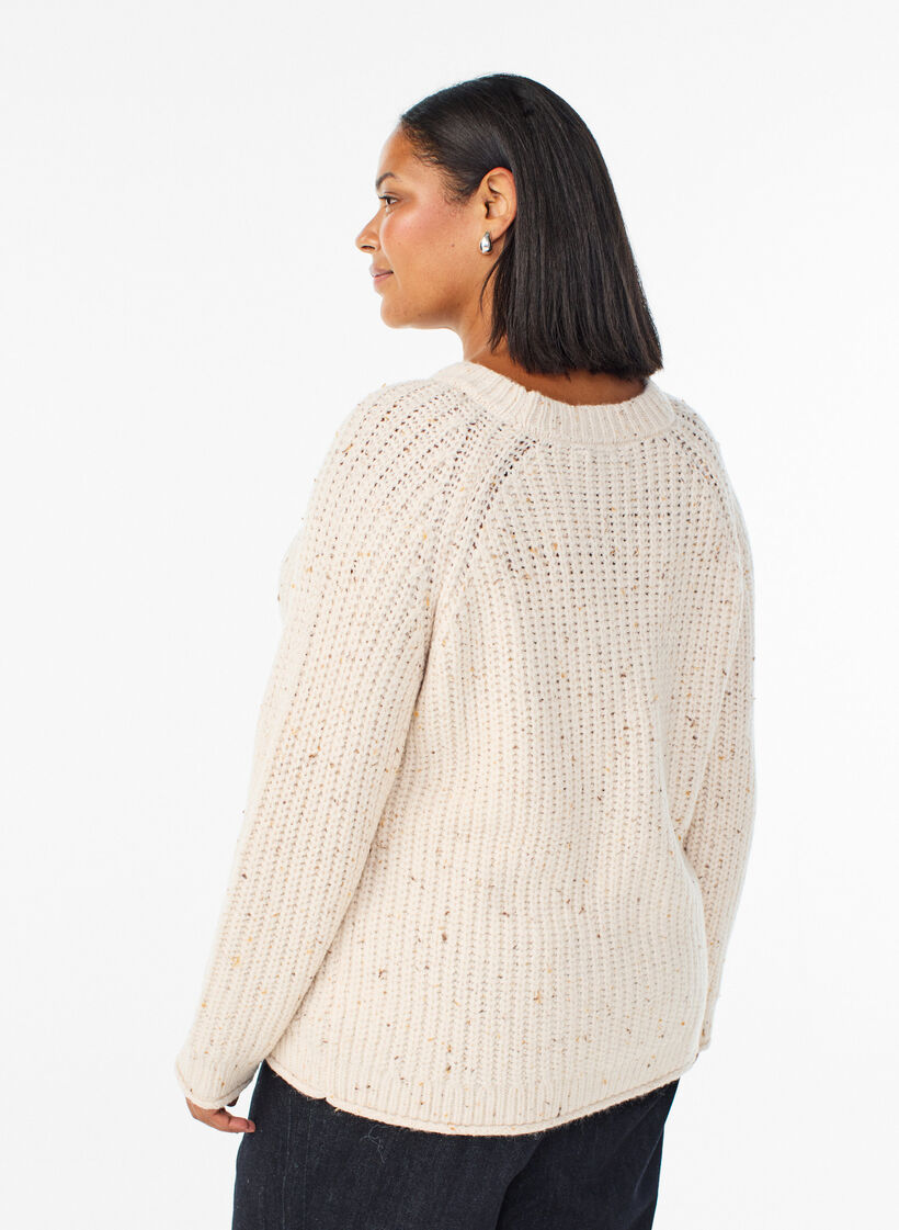 Strickpullover mit Raglanärmeln, Beige, Model image number 2