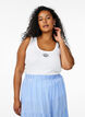 Tailleiertes Top mit Motiv, Wei&szlig;, Model image number 0