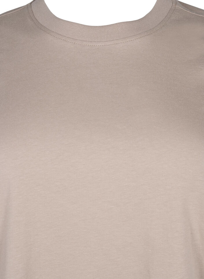 Basic-T-Shirt aus Baumwolle mit Rundhalsausschnitt, Beige, Packshot image number 2