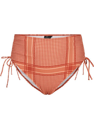 Gedruckte Bikini-Unterteile mit einer hohen Taille, Tandori Scarf Print, Packshot image number 0