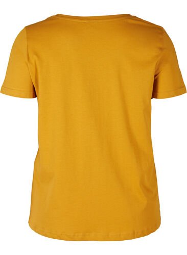 Baumwoll-T-Shirt mit Aufdruck, Harvest Gold 72, Packshot image number 1