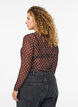 Bluse aus Mesh mit Punkten, Braun, Model image number 2