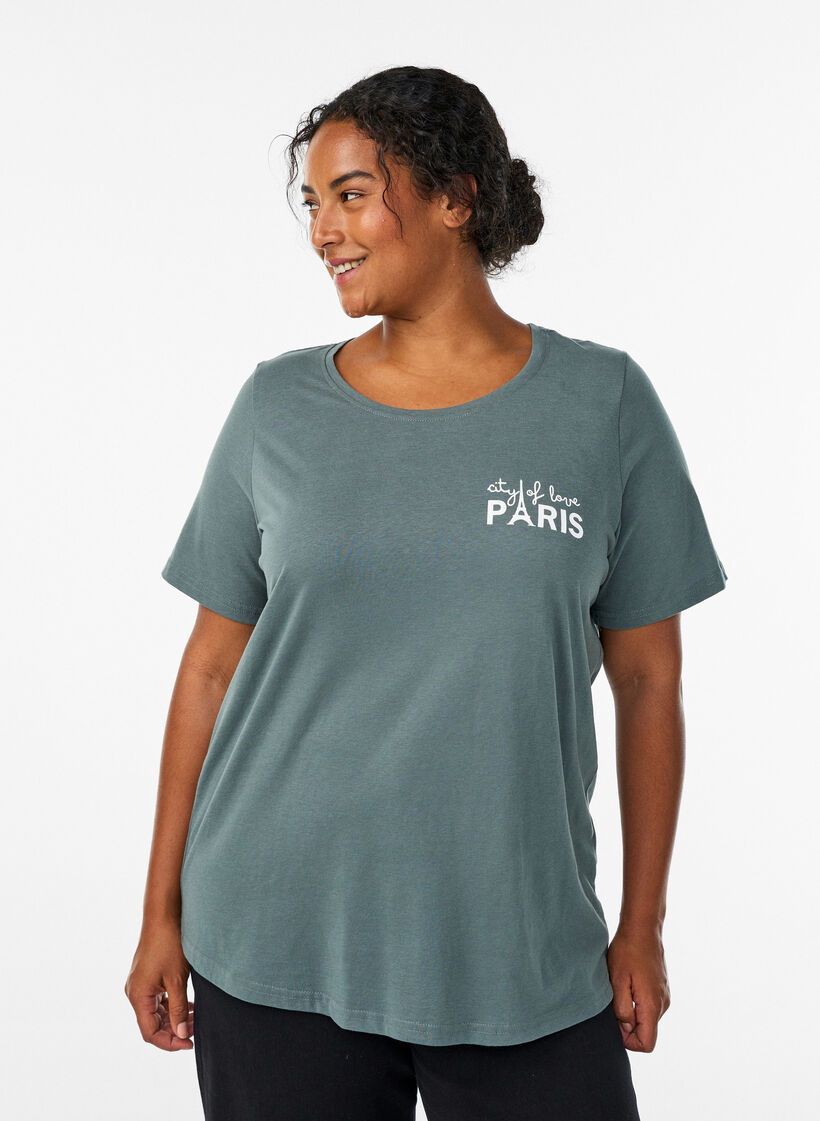 T-Shirt mit Print, Gr&uuml;n, Model image number 0