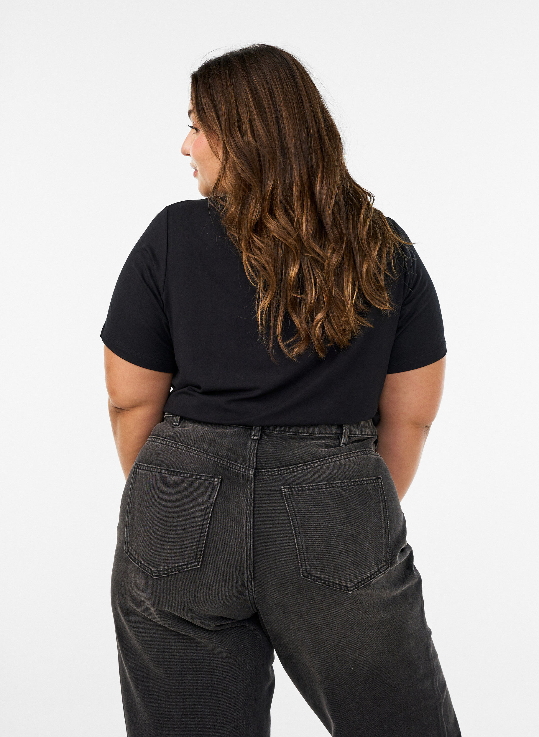 ZizziT-Shirt aus Viskose mit Strasssteinen, Schwarz, Model image number 2