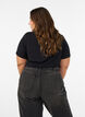 T-Shirt aus Viskose mit Strasssteinen, Schwarz, Model image number 2