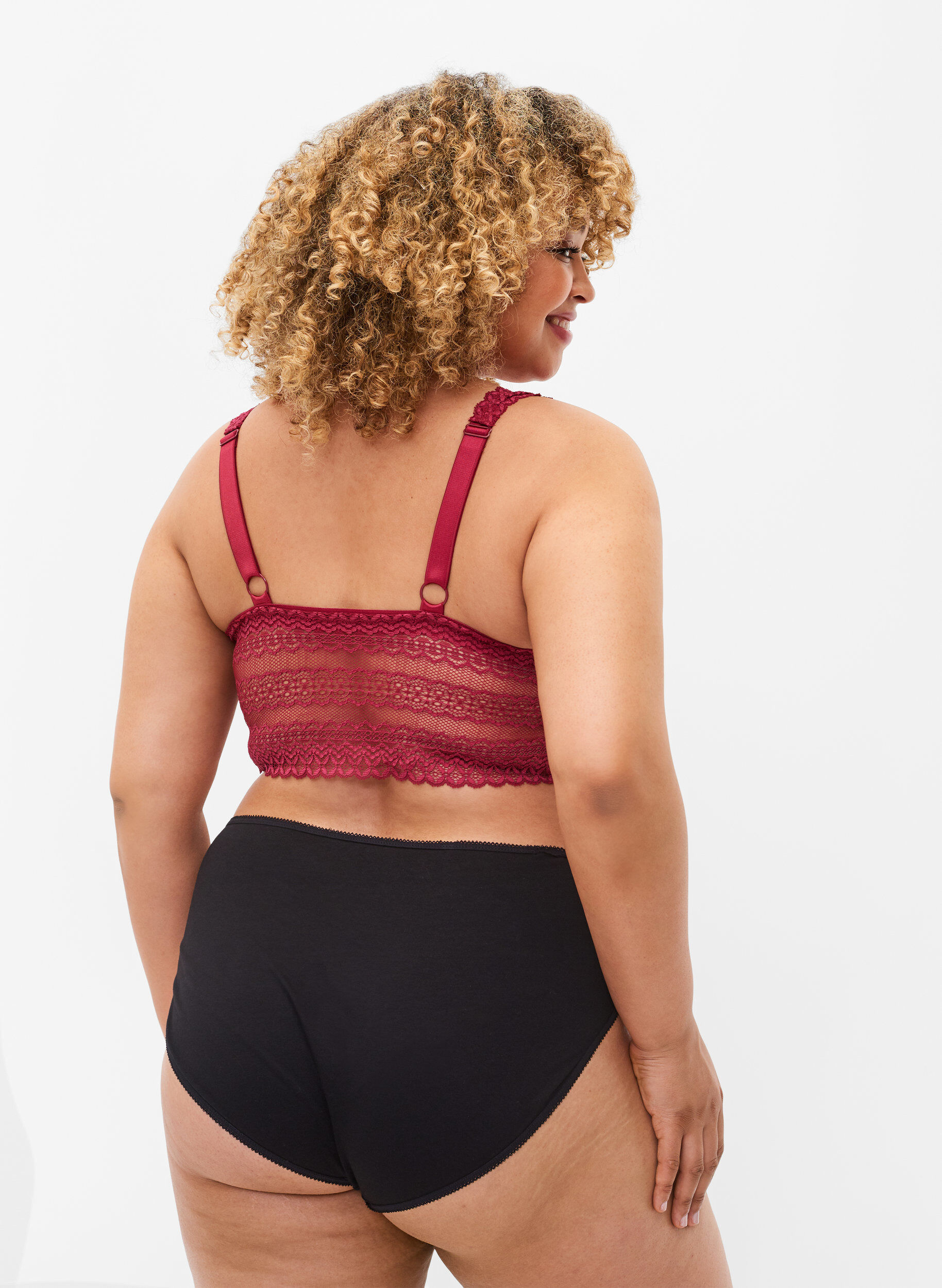 Zizzi Spitzen-BH mit weicher Polsterung, Nocturne ASS, Model image number 1