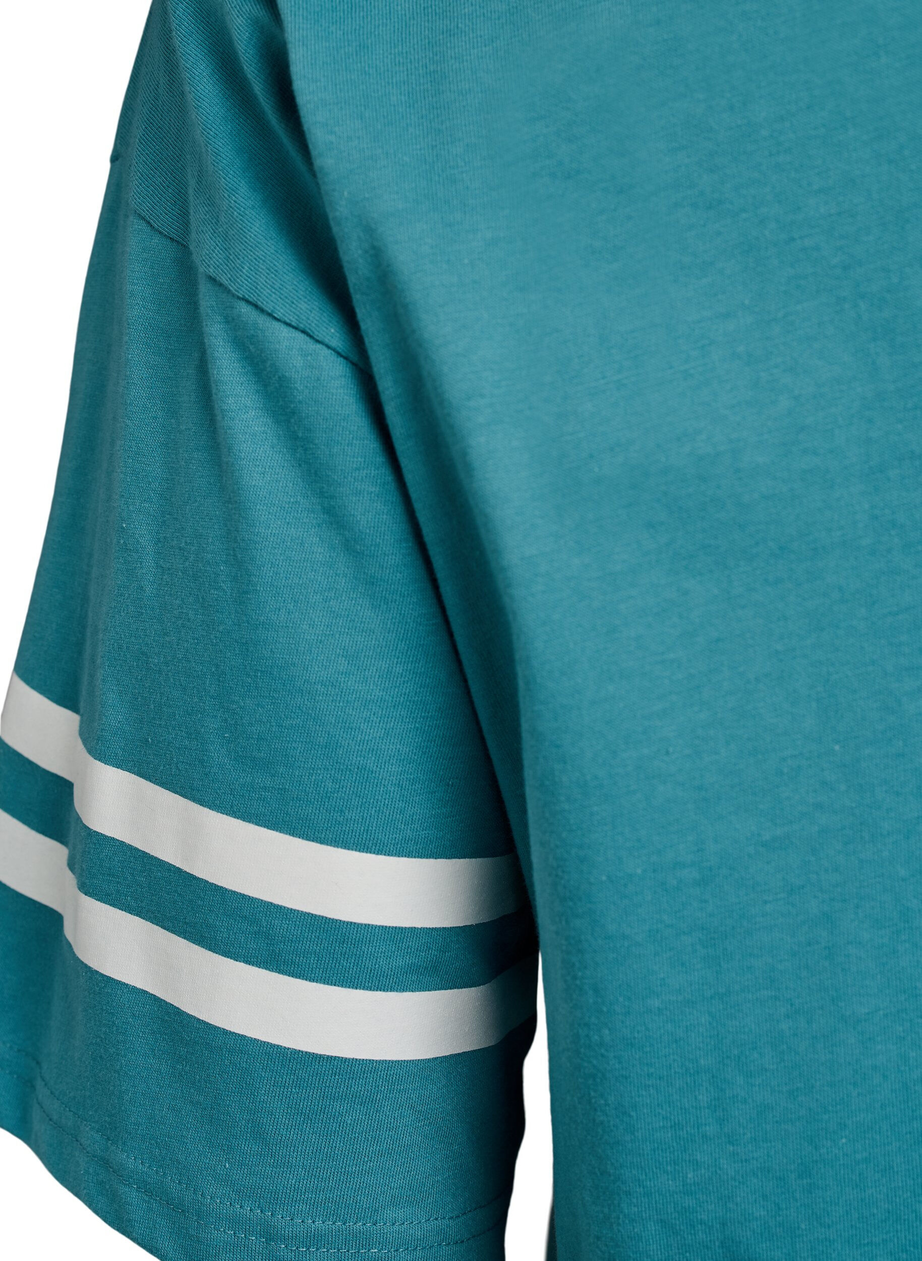 Zizzi Sportliches Oversize-College-T-Shirt, Blau, Packshot image number 3