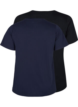 FLASH - 2er-Pack T-Shirts mit Rundhalsausschnitt, Navy Blazer/Black, Packshot image number 1