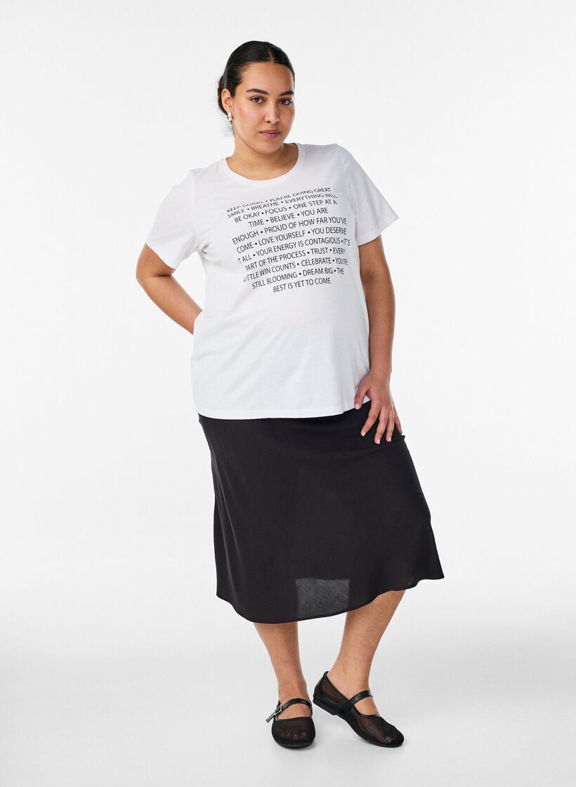 Viskoserock mit elastischem Bund, Schwarz, Model image number 0