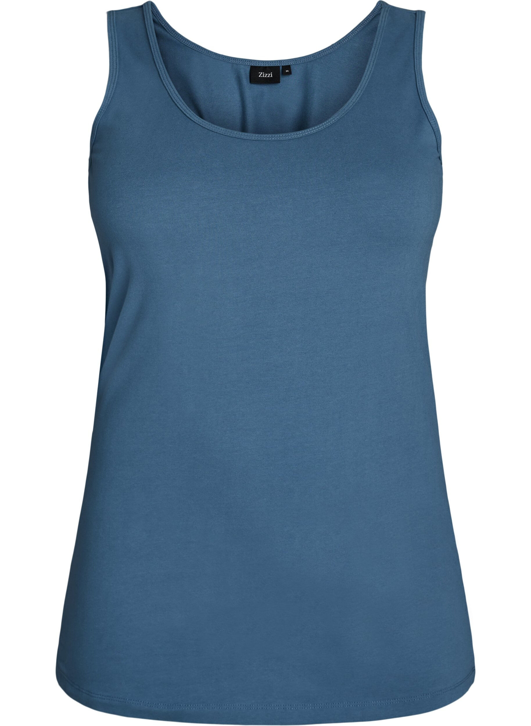 ZizziEinfarbiges Basic Top aus Baumwolle, Grau, Packshot image number 0