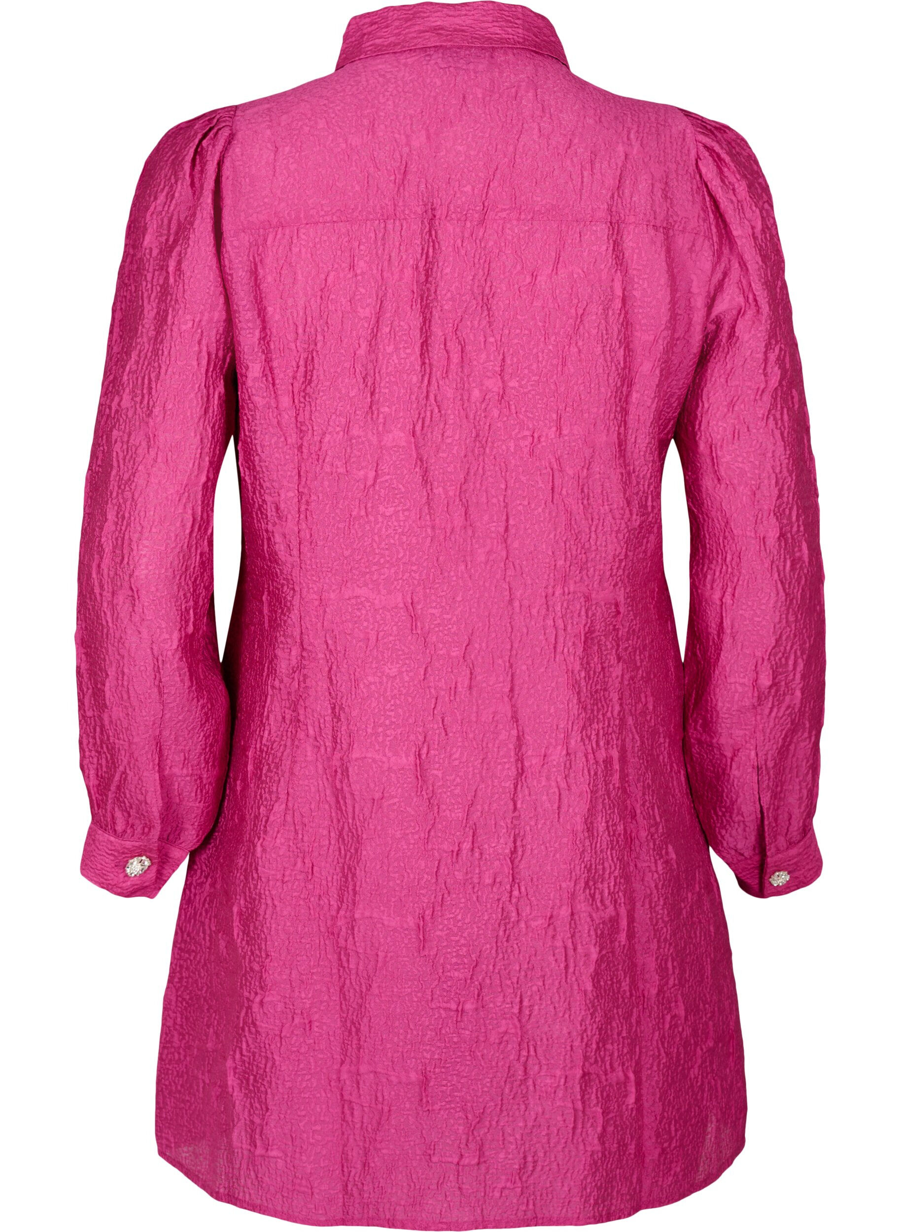 Zizzi Hemdkleid mit Textur und Perlmuttkn&ouml;pfen, Cactus Flower, Packshot image number 1