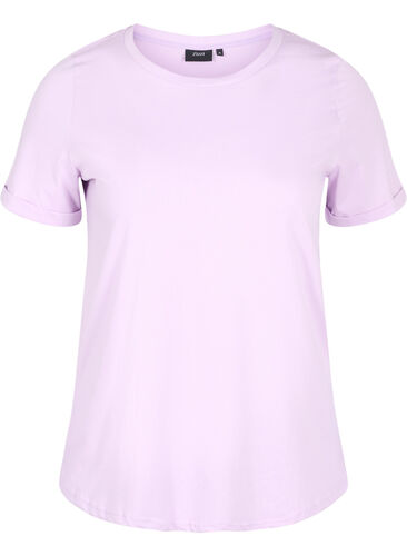 Basic-T-Shirt aus Baumwolle, Orchid Bloom, Packshot image number 0
