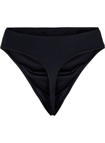 Bikini-Tanga mit normaler Taillenhöhe, Black, Packshot image number 1