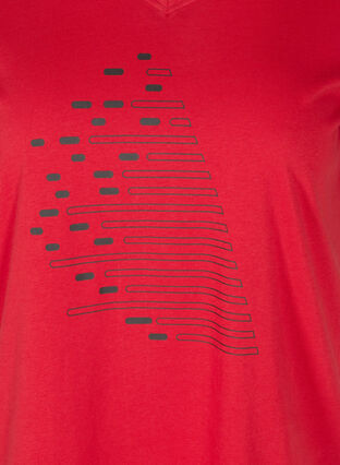 Trainings-T-Shirt aus Baumwolle mit Aufdruck, Haute Red, Packshot image number 2