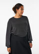 Bluse mit Fischgr&auml;tenmuster und Glitzerfaden, Schwarz, Model image number 0