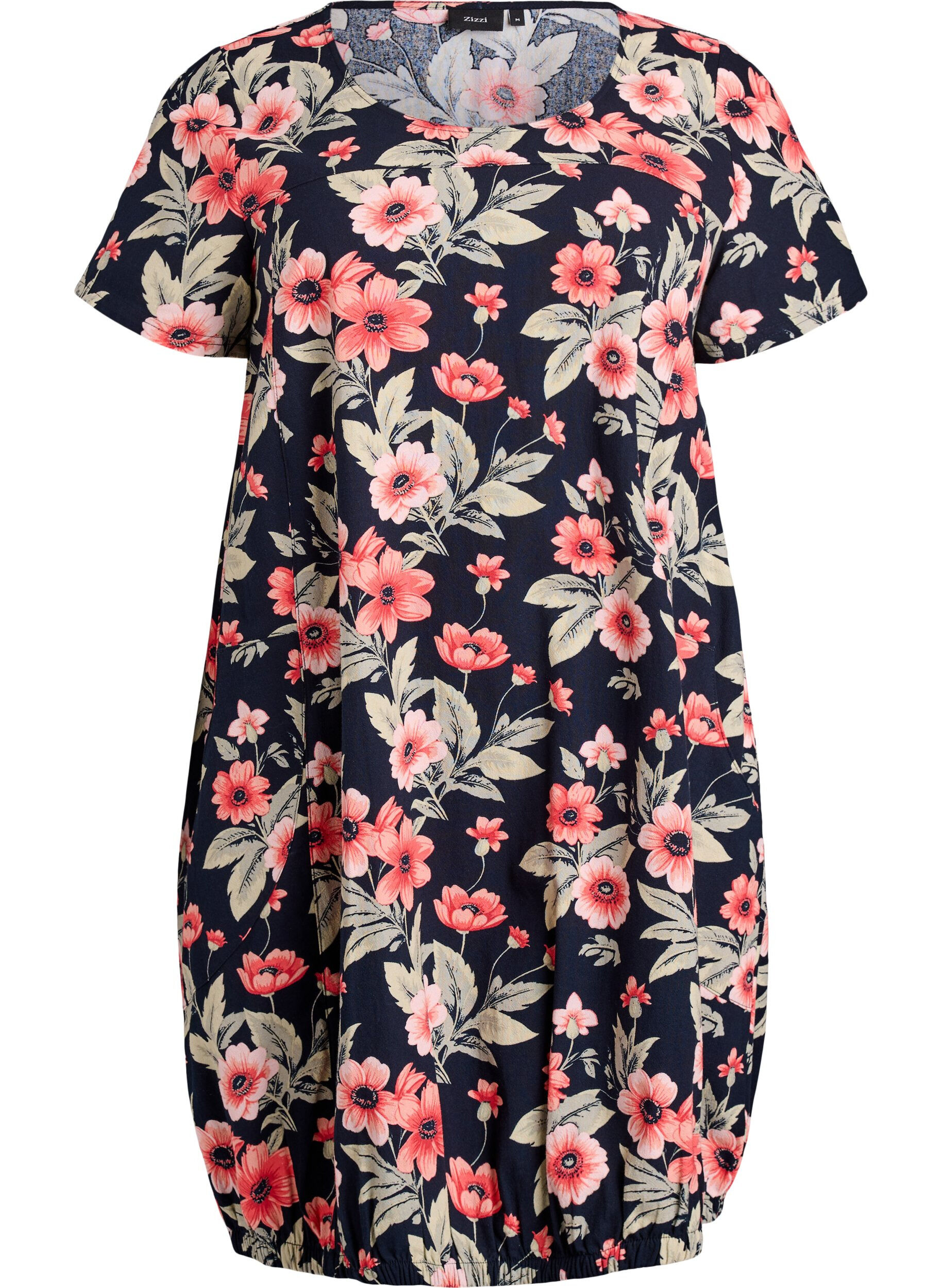 Kurz&auml;rmliges Baumwollkleid mit Print
