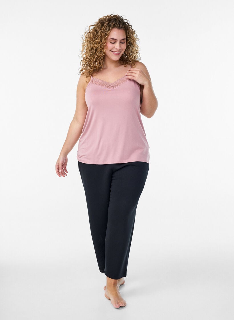 Top mit Spitzendetails und Spaghettitr&auml;gern, 1342, Model image number 1