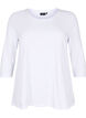 Basic T-Shirt aus Baumwolle mit 3/4-&Auml;rmeln, Wei&szlig;, Packshot image number 0