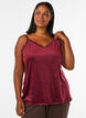 Top aus Velours mit Spitzen, Rot, Model image number 0