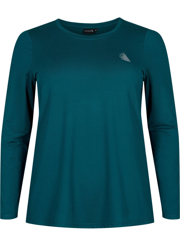 Langärmeliges Trainingsshirt, Deep Teal, Packshot image number 0