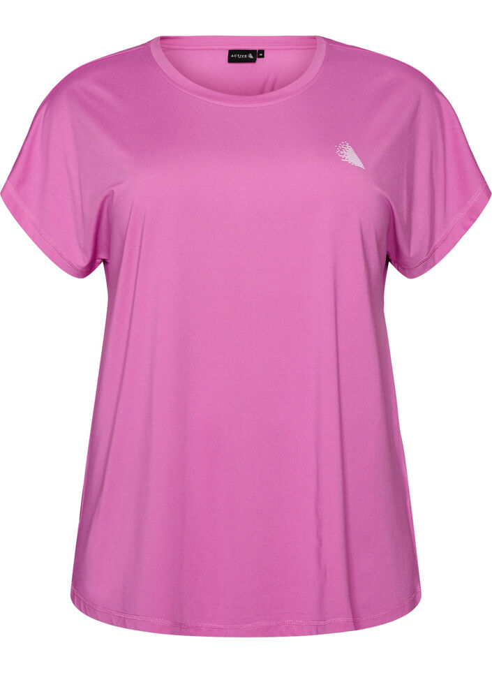 Einfarbiges Trainings-T-Shirt, Lila, Packshot image number 0