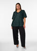 Paillettenbluse mit Ballon&auml;rmeln, Gr&uuml;n, Model image number 1