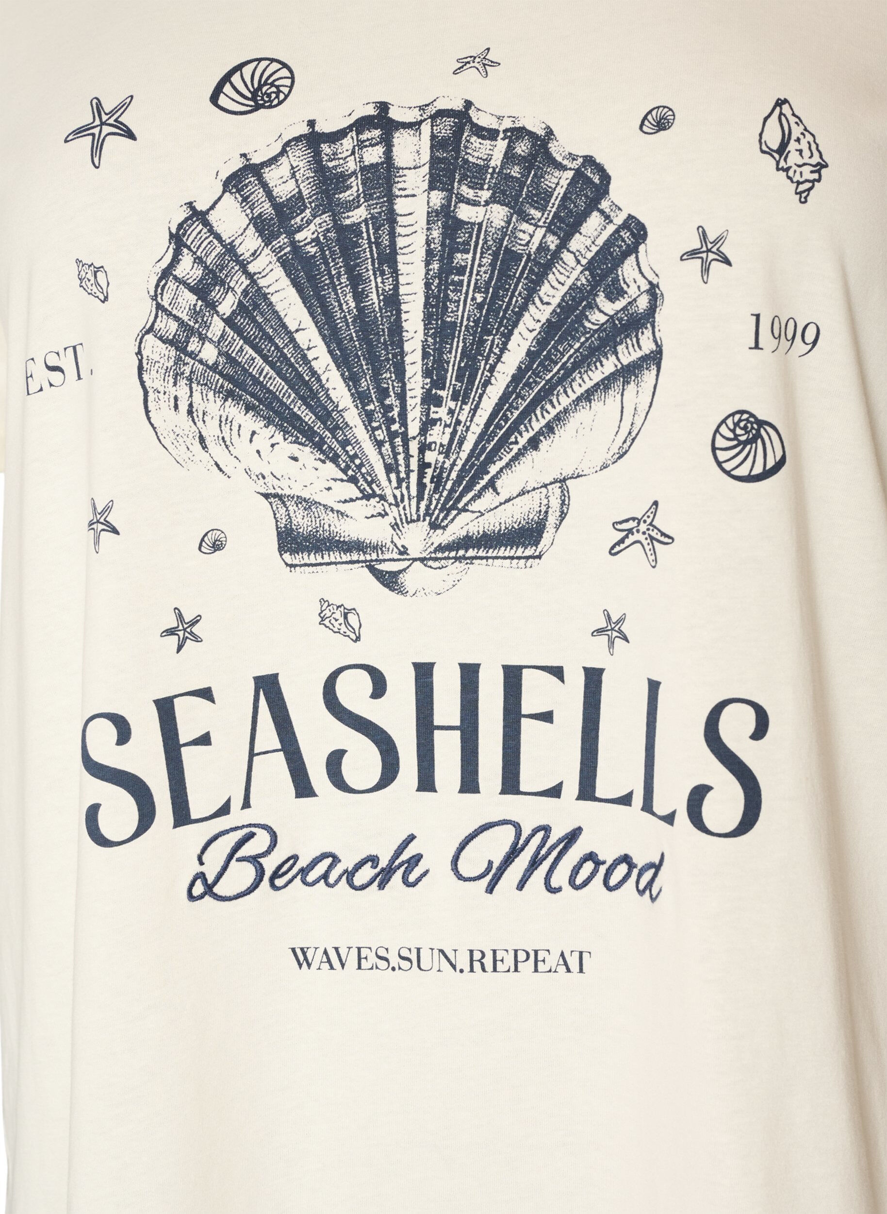 ZizziT-Shirt aus Baumwolle mit Print, Vanille, Packshot image number 2