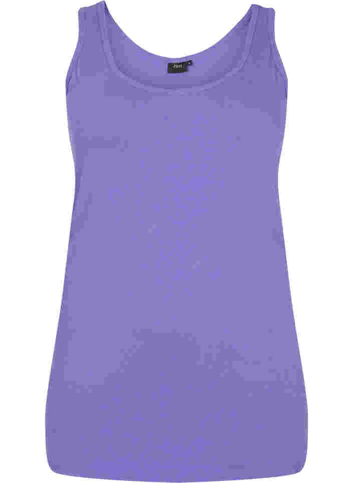 Einfarbiges basic Top aus Baumwolle, Ultra Violet, Packshot image number 0