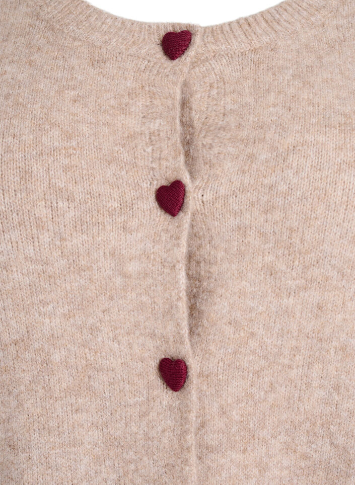 Cardigan mit Kn&ouml;pfen in Herzform, Beige, Packshot image number 2