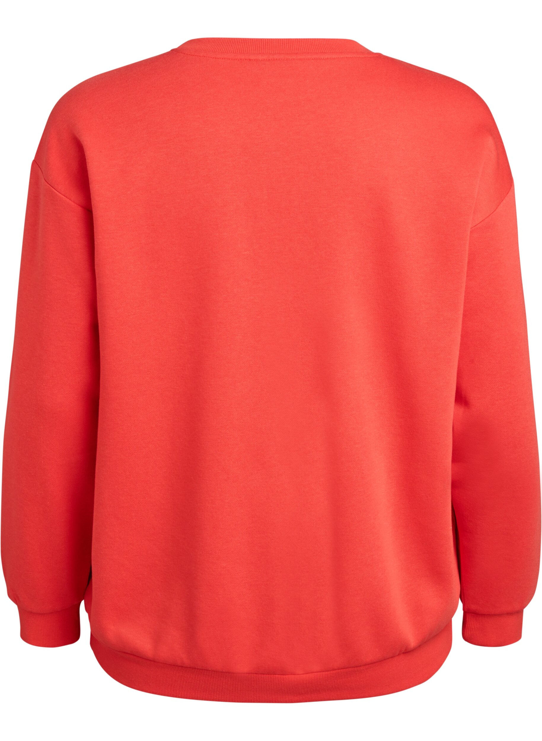 ZizziSweatshirt mit Motiv auf der Vorderseite, Rot, Packshot image number 1