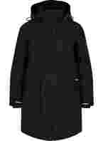 Winterjacke mit abnehmbarer Kapuze und Taschen, Black, Packshot