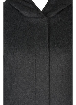 Jacke mit Wolle und Kapuze, Dark Grey Melange, Packshot image number 2