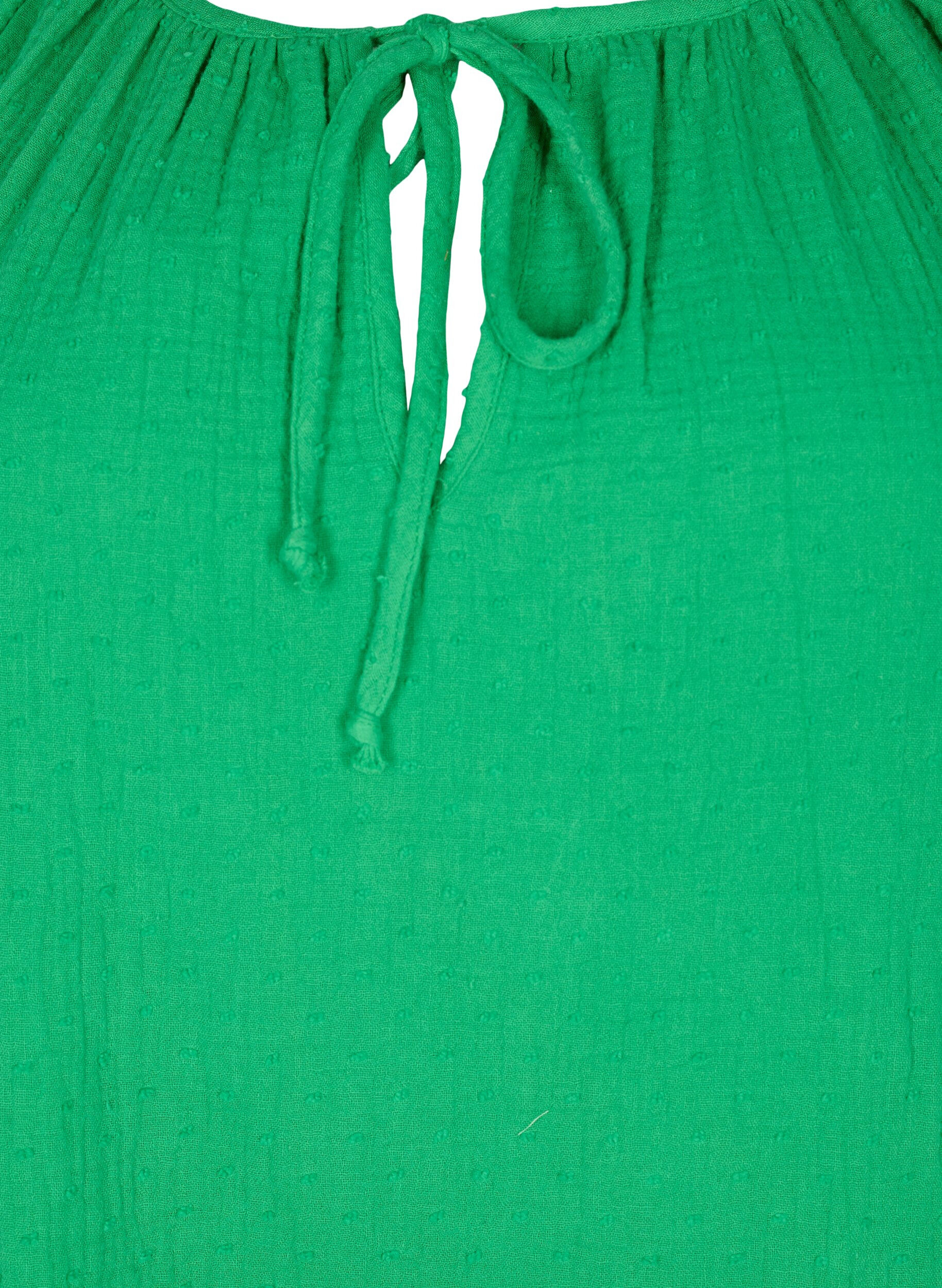 Zizzi Baumwollbluse mit 1/2 &Auml;rmeln, Bright Green, Packshot image number 2