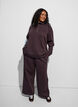 Hoch taillierte Sweatpants mit weitem Bein, Braun, Model image number 0