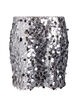 Kurzer Paillettenrock mit Gummibund, Silber, Packshot image number 1