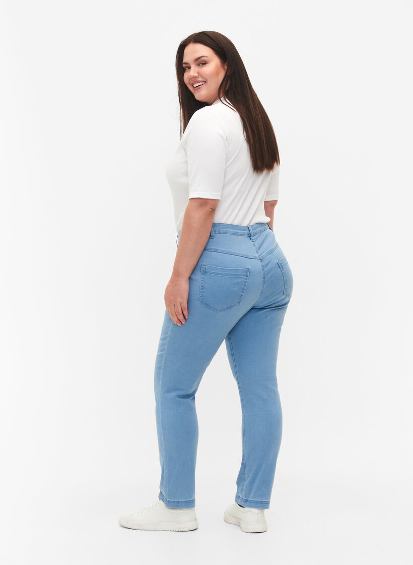 Slim Fit Emily Jeans mit normaler Taillenhöhe, Blau, Model image number 1