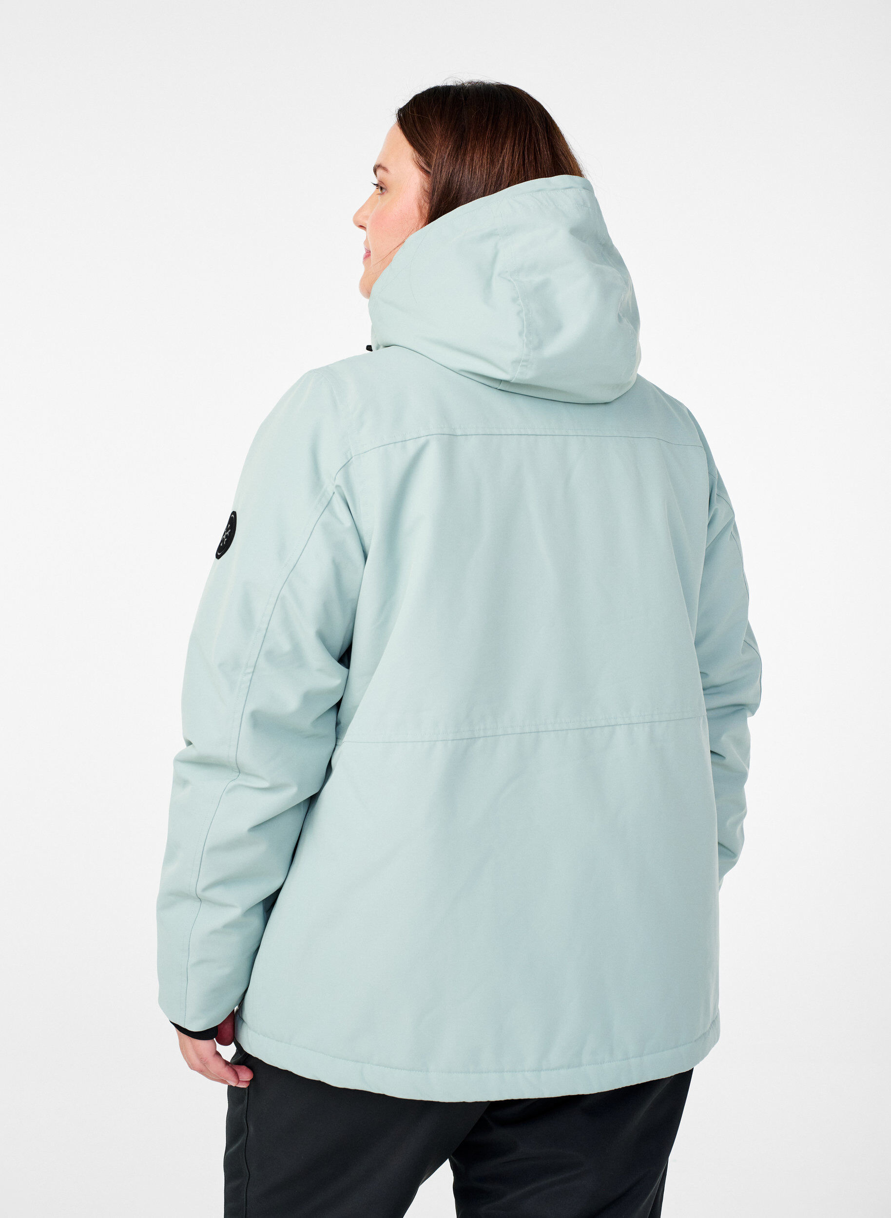 Zizzi Funktionelle Skijacke mit Kapuze, Gr&uuml;n, Model image number 2