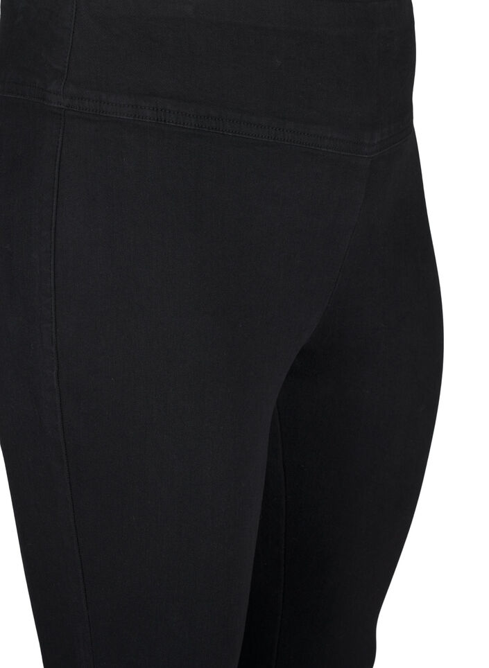 Elastische Jeggings mit hoher Taille, Schwarz, Packshot image number 2