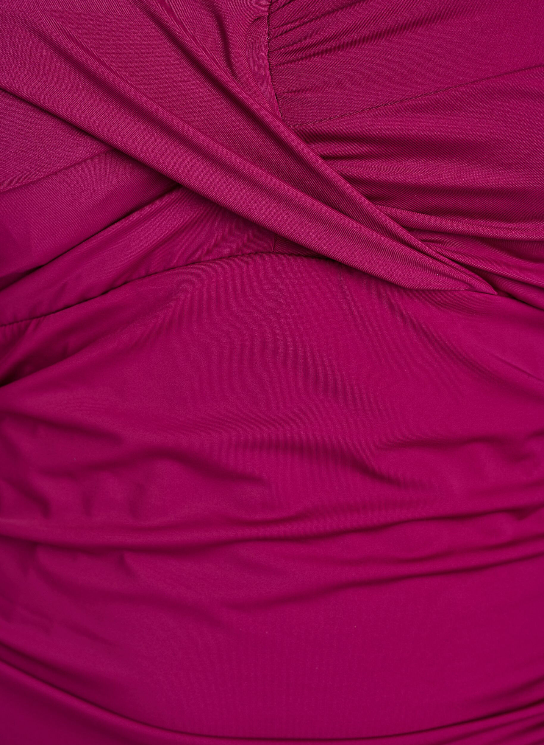 Zizzi Badeanzug mit B&uuml;gel und Raffeffekt, Lila, Packshot image number 2