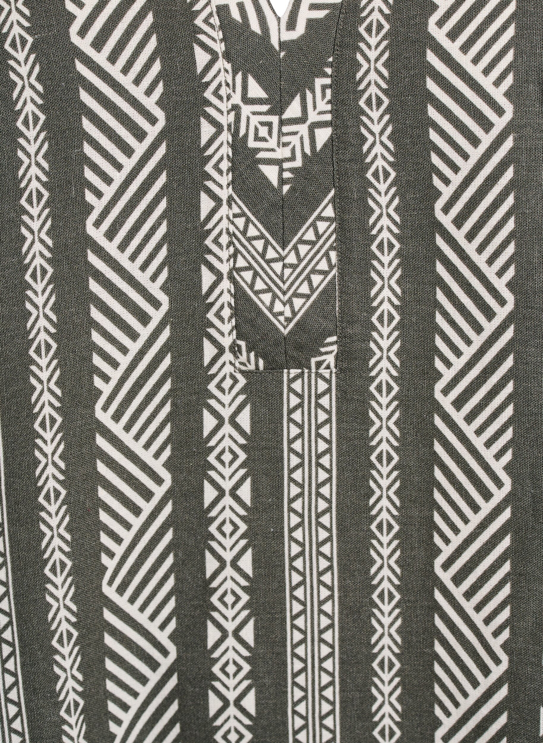 Zizzi Gestreifte Bluse aus einer Leinen-Viskose-Mischung, Gr&uuml;n, Packshot image number 2