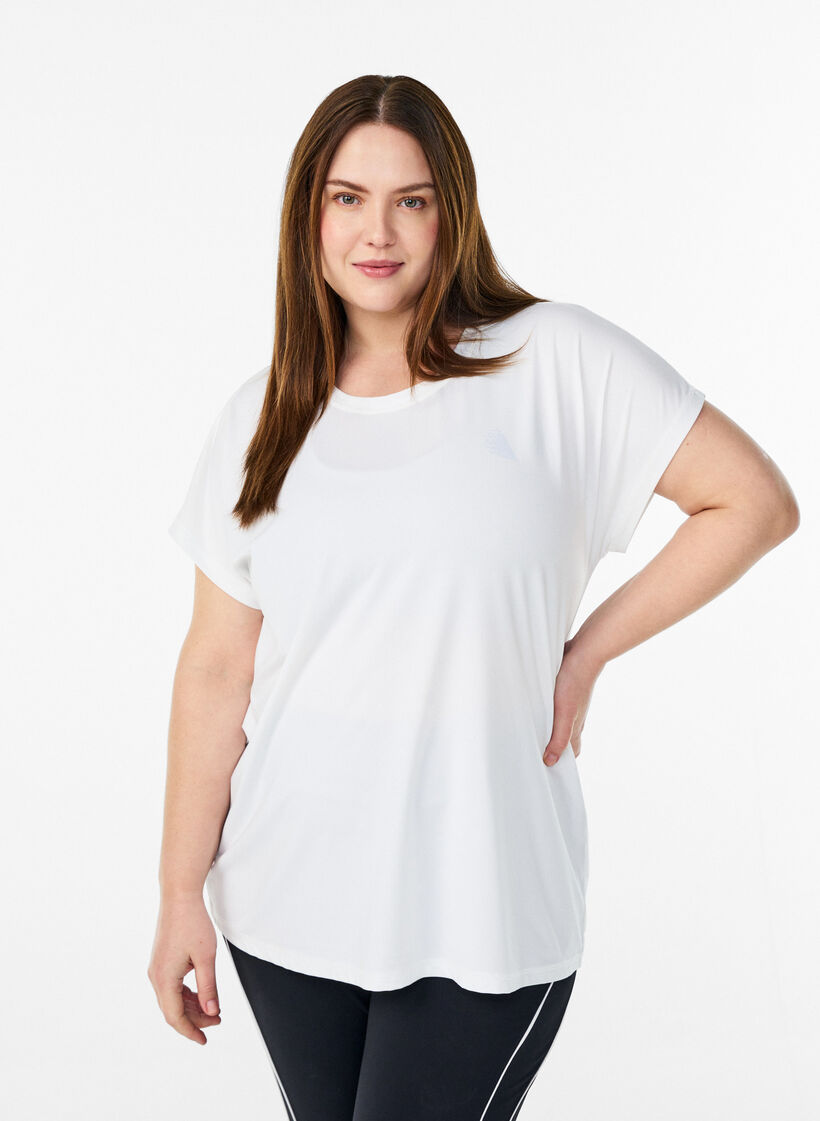 Einfarbiges Trainings-T-Shirt, Wei&szlig;, Model image number 0