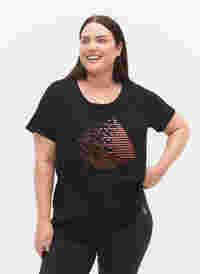 Trainings-T-Shirt mit Print, Black w. Copper Foil, Model