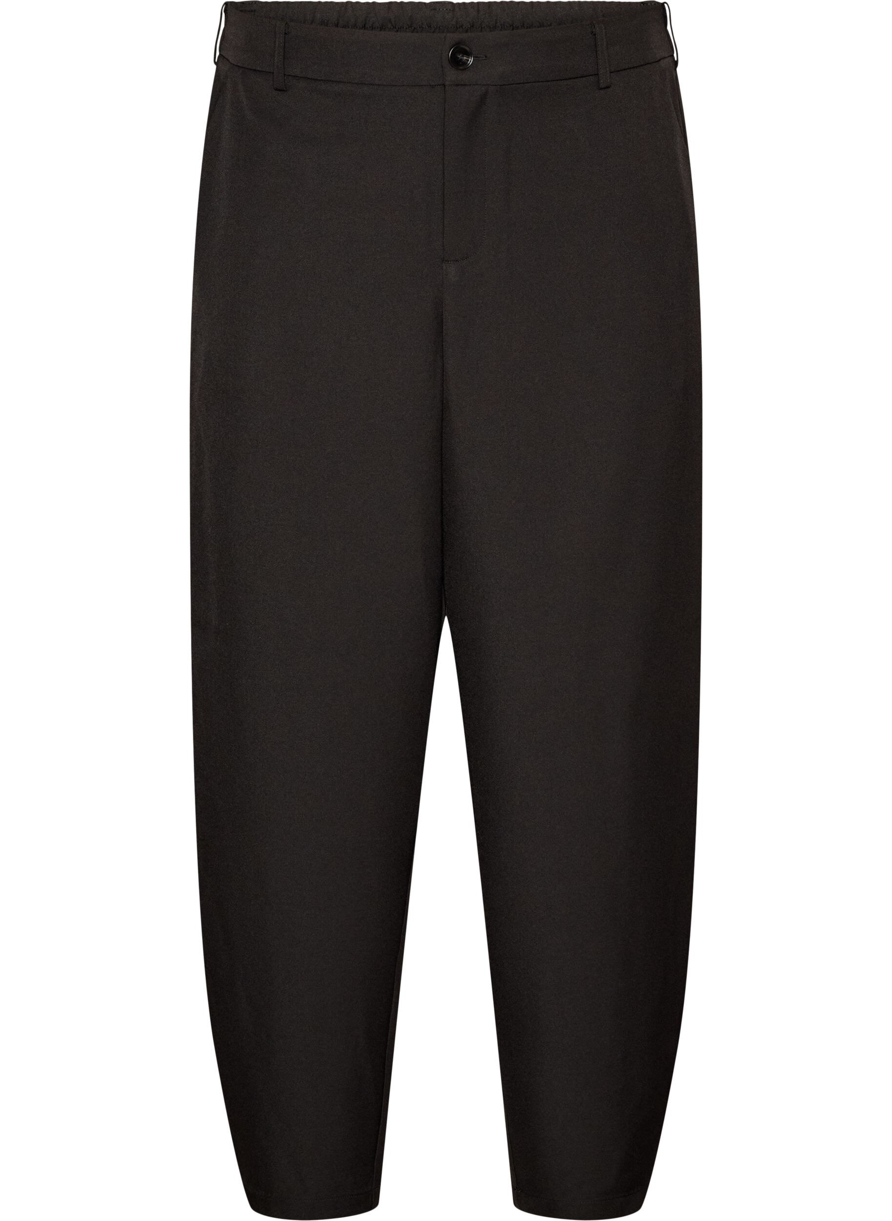 ZizziHose in Barrel-Passform mit hoher Taille, Schwarz, Packshot image number 0