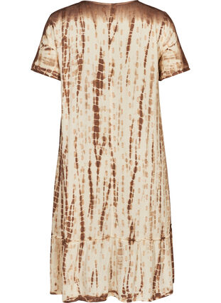 Kurzarm Kleid mit Print, Off white comb, Packshot image number 1