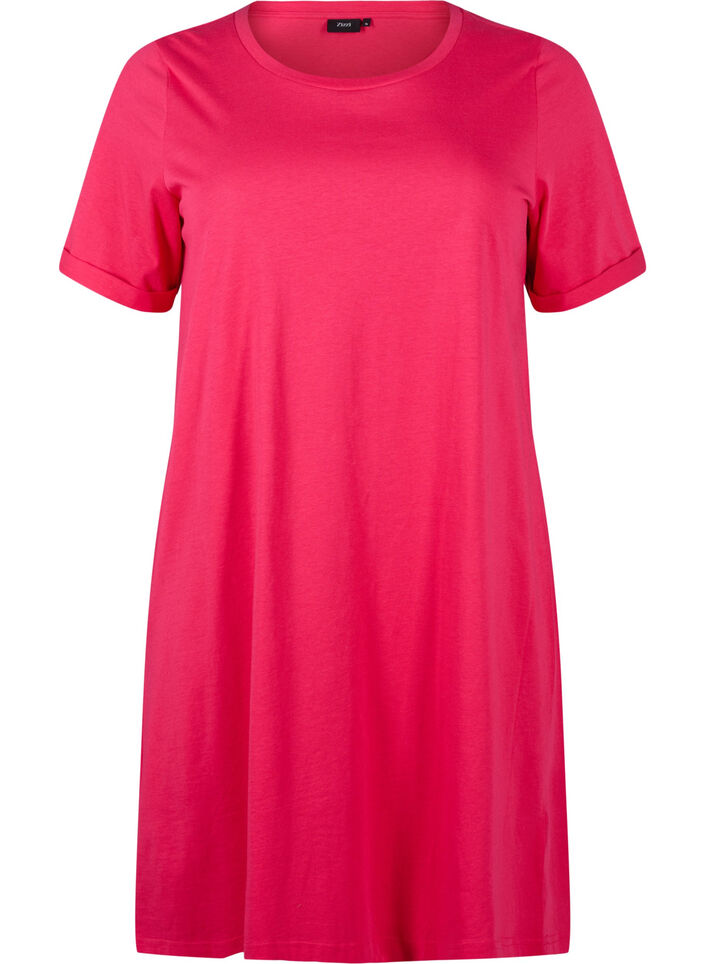 T-Shirt-Kleid aus Baumwolle, Bright Rose, Packshot image number 0