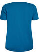 Einfarbiges basic T-Shirt aus Baumwolle, Petrol, Packshot image number 1