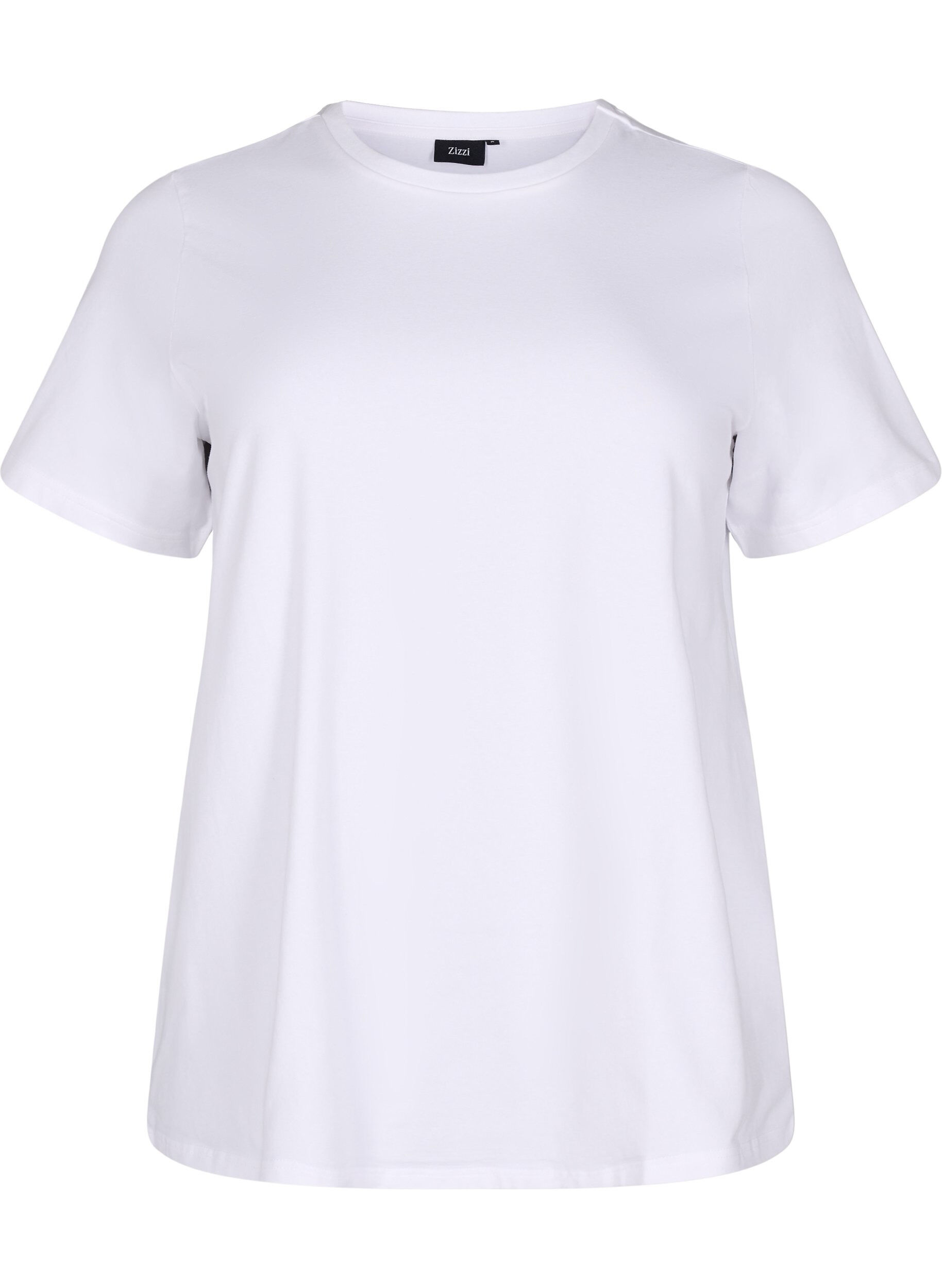 Zizzi T-Shirt aus Bio-Baumwolle mit Rundhalsausschnitt, Bright White, Packshot image number 0
